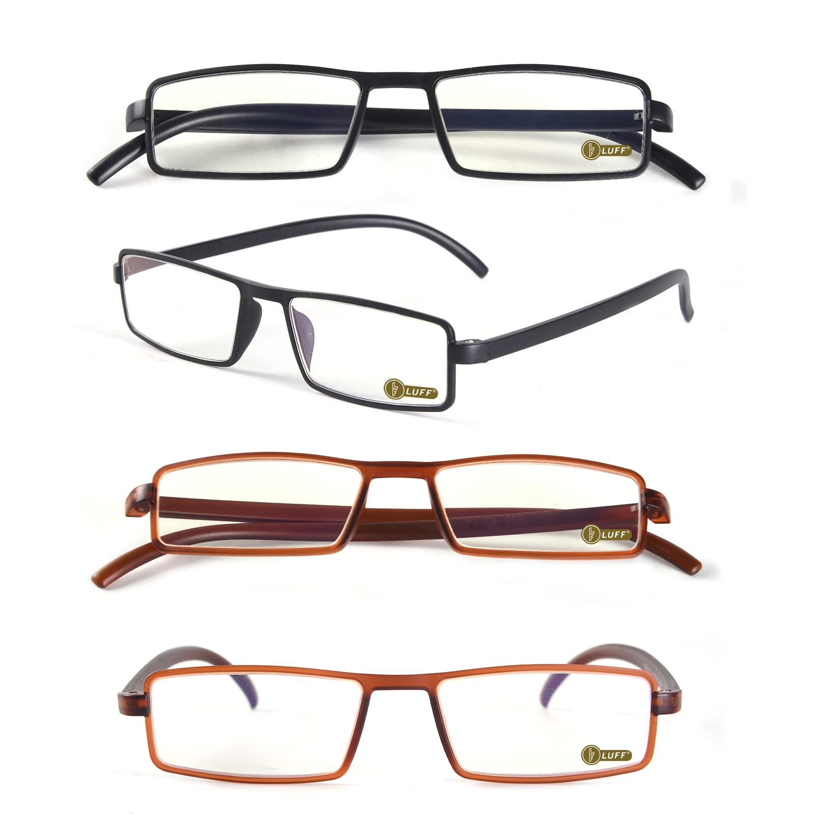 LUFF Blue-Light-Blocking Reading Glasses - 4pcs Prescription Eyeglasses for Women