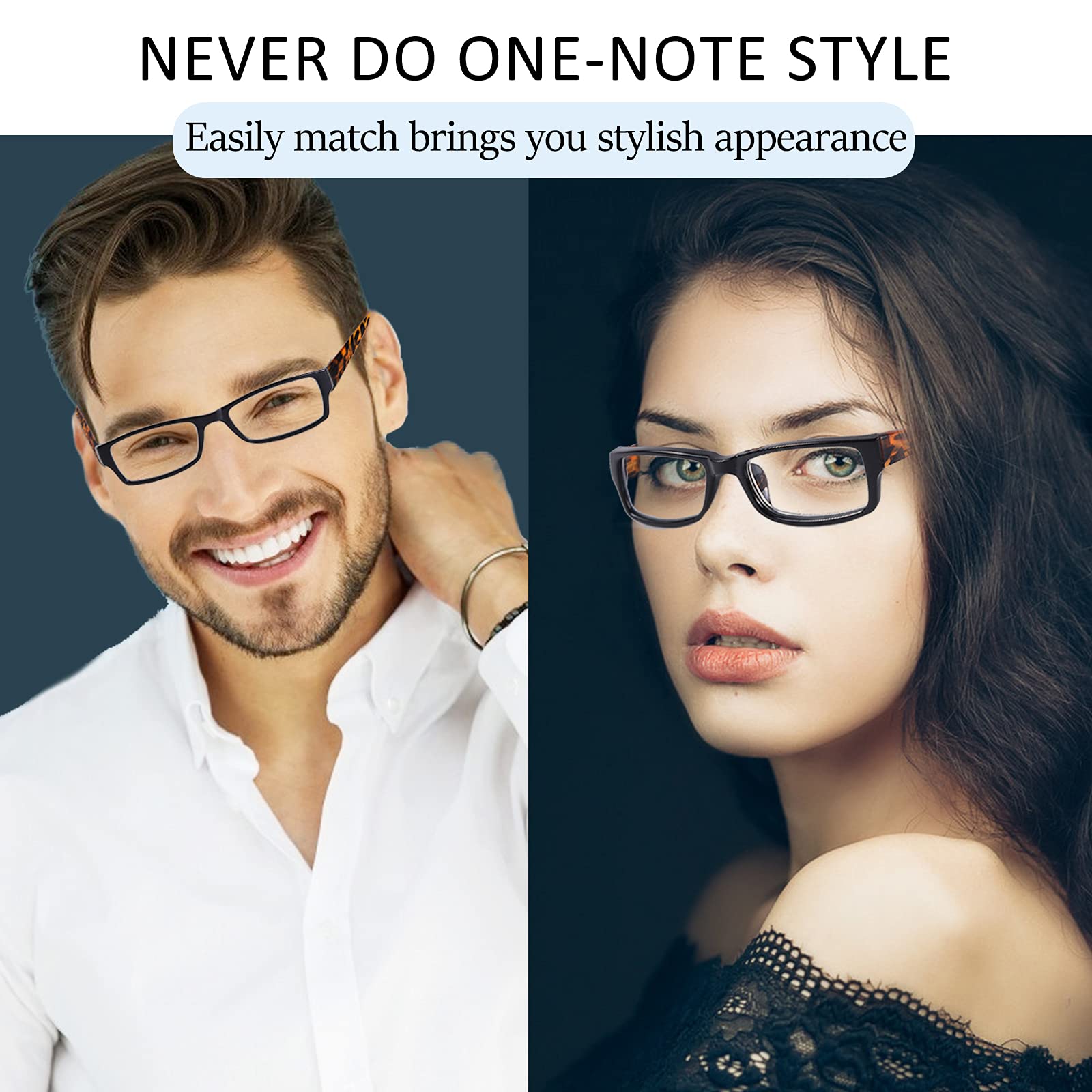 LUFF 4PACK Anti-Blue-Light Reading Glasses - Fashion HD Reader,Reduce Eyestrain Lightweight Computer Eyeglasses for Women Men