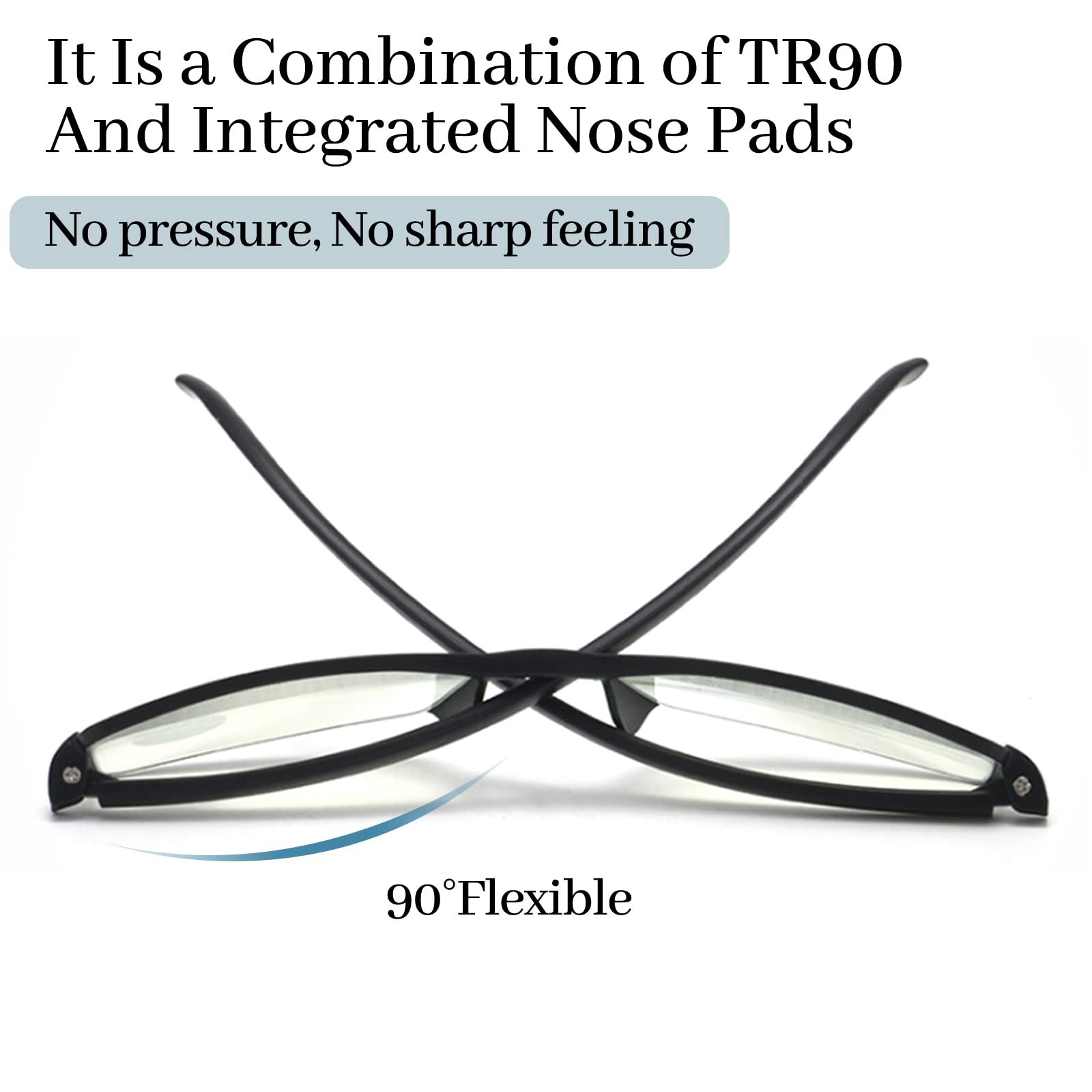 LUFF Blue-Light-Blocking Reading Glasses - 4pcs Prescription Eyeglasses for Women