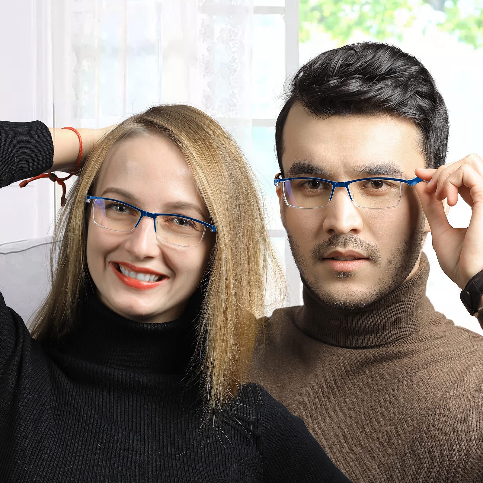 LUFF 4Pcs Anti-Blue-ray Reading Glasses Portable Ultra-Light Readers