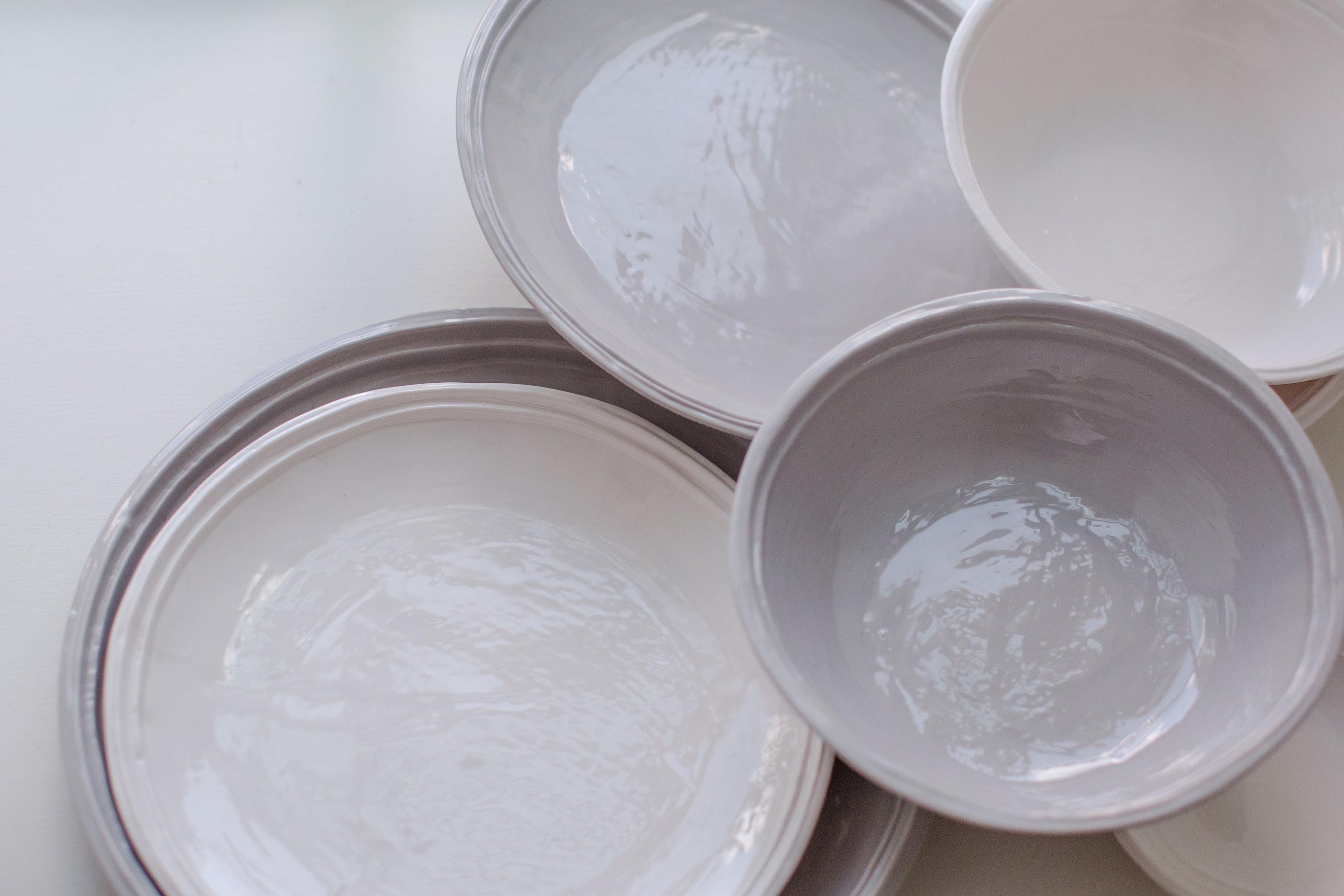 Double Line Large Pasta Serving Bowl