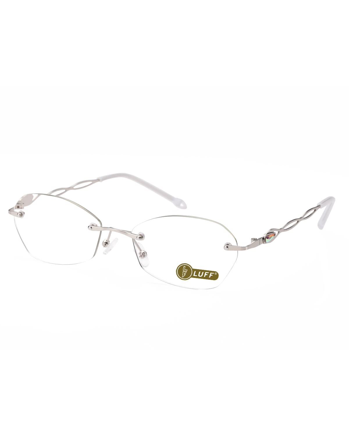 LUFF Rimless Reading Glasses for women men Blue light blocking lightweight metal classic computer readers Anti Eyestrain