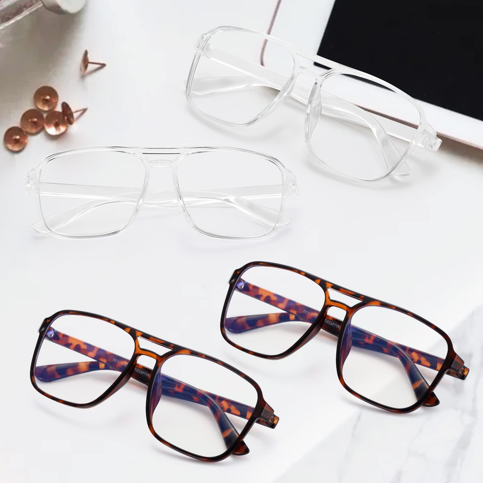 LUFF Blue-Light-Blocking Reading Glasses - 4pcs Prescription Eyeglasses for Women