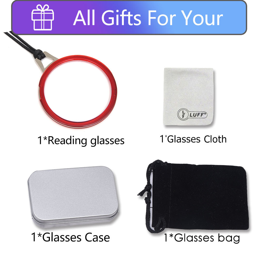 LUFF Necklace Reading Glasses Hd Portable Hanging Neck Type for Men Women