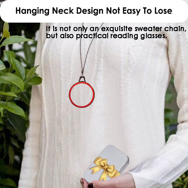 LUFF Necklace Reading Glasses Hd Portable Hanging Neck Type for Men Women